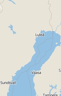 Översiktskarta som visar hela Sverige med en markör som visar ungefär var händelsen inträffat