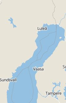 Översiktskarta som visar hela Sverige med en markör som visar ungefär var händelsen inträffat