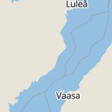 Karta som med röd fyrkant ramar in Storgatan, Högsta, Robertsfors, Västerbottens län