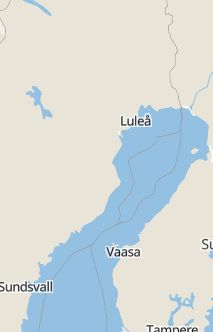Översiktskarta som visar hela Sverige med en markör som visar ungefär var händelsen inträffat