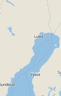 Översiktskarta som visar hela Sverige med en markör som visar ungefär var händelsen inträffat