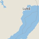 Karta som med röd fyrkant ramar in Medleforsvägen, Storåkersgatan, Skellefteå, Västerbottens län