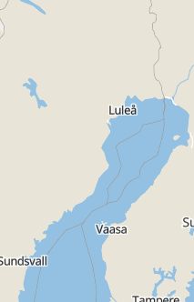 Översiktskarta som visar hela Sverige med en markör som visar ungefär var händelsen inträffat