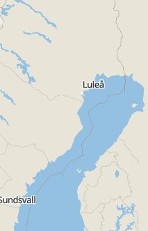 Översiktskarta som visar hela Sverige med en markör som visar ungefär var händelsen inträffat
