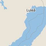 Karta som med röd fyrkant ramar in Järnvägsleden, Hedensbyn, Skellefteå, Västerbottens län