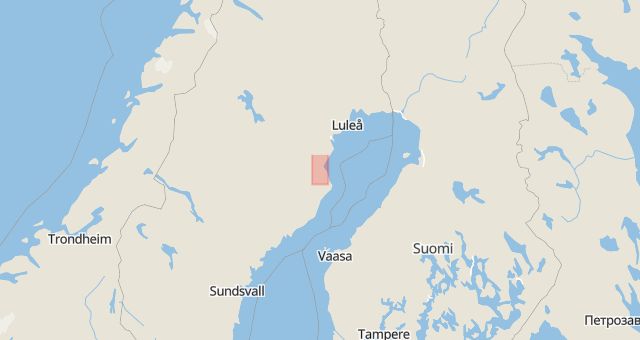 Karta som med röd fyrkant ramar in Skellefteå, Västerbottens län