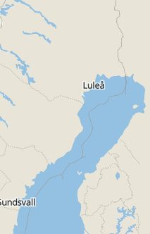 Översiktskarta som visar hela Sverige med en markör som visar ungefär var händelsen inträffat