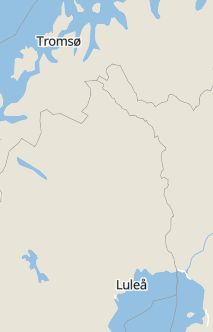 Översiktskarta som visar hela Sverige med en markör som visar ungefär var händelsen inträffat