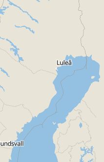 Översiktskarta som visar hela Sverige med en markör som visar ungefär var händelsen inträffat