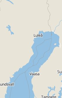Översiktskarta som visar hela Sverige med en markör som visar ungefär var händelsen inträffat