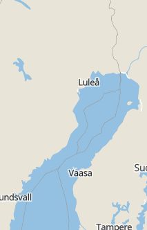 Översiktskarta som visar hela Sverige med en markör som visar ungefär var händelsen inträffat