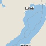 Karta som med röd fyrkant ramar in Bureå, Norra Kustvägen, Skellefteå, Västerbottens län