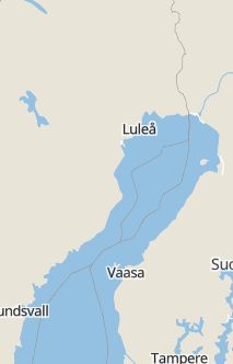 Översiktskarta som visar hela Sverige med en markör som visar ungefär var händelsen inträffat