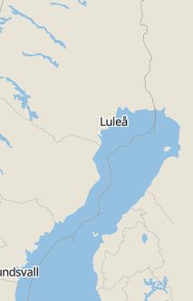 Översiktskarta som visar hela Sverige med en markör som visar ungefär var händelsen inträffat