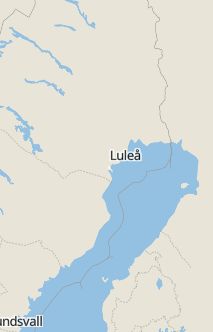 Översiktskarta som visar hela Sverige med en markör som visar ungefär var händelsen inträffat