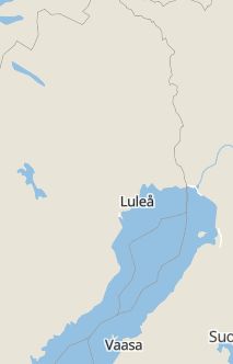 Översiktskarta som visar hela Sverige med en markör som visar ungefär var händelsen inträffat