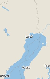 Översiktskarta som visar hela Sverige med en markör som visar ungefär var händelsen inträffat