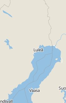 Översiktskarta som visar hela Sverige med en markör som visar ungefär var händelsen inträffat