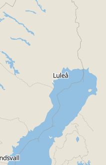 Översiktskarta som visar hela Sverige med en markör som visar ungefär var händelsen inträffat