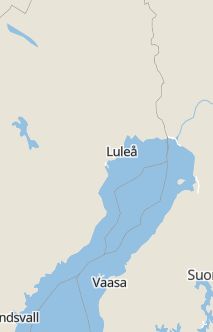 Översiktskarta som visar hela Sverige med en markör som visar ungefär var händelsen inträffat