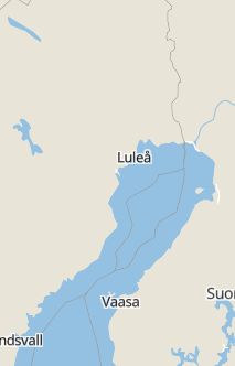 Översiktskarta som visar hela Sverige med en markör som visar ungefär var händelsen inträffat