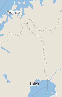 Översiktskarta som visar hela Sverige med en markör som visar ungefär var händelsen inträffat