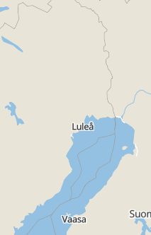 Översiktskarta som visar hela Sverige med en markör som visar ungefär var händelsen inträffat