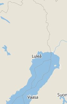 Översiktskarta som visar hela Sverige med en markör som visar ungefär var händelsen inträffat