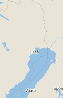 Översiktskarta som visar hela Sverige med en markör som visar ungefär var händelsen inträffat