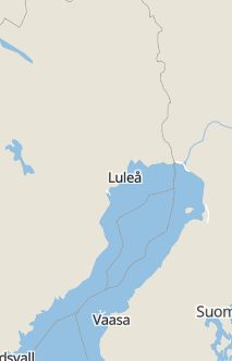 Översiktskarta som visar hela Sverige med en markör som visar ungefär var händelsen inträffat