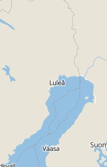 Översiktskarta som visar hela Sverige med en markör som visar ungefär var händelsen inträffat