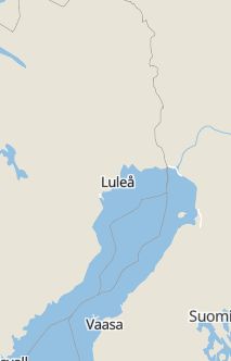 Översiktskarta som visar hela Sverige med en markör som visar ungefär var händelsen inträffat