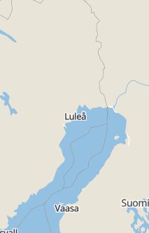 Översiktskarta som visar hela Sverige med en markör som visar ungefär var händelsen inträffat