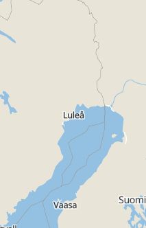 Översiktskarta som visar hela Sverige med en markör som visar ungefär var händelsen inträffat