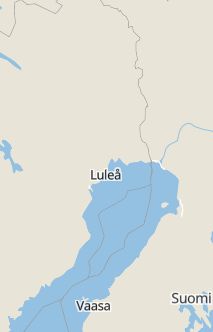 Översiktskarta som visar hela Sverige med en markör som visar ungefär var händelsen inträffat