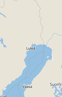 Översiktskarta som visar hela Sverige med en markör som visar ungefär var händelsen inträffat