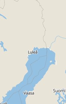 Översiktskarta som visar hela Sverige med en markör som visar ungefär var händelsen inträffat