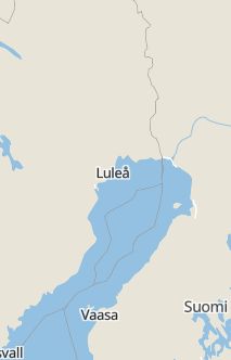 Översiktskarta som visar hela Sverige med en markör som visar ungefär var händelsen inträffat