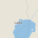 Karta som med röd fyrkant ramar in Råneå, Luleå, Norrbottens län