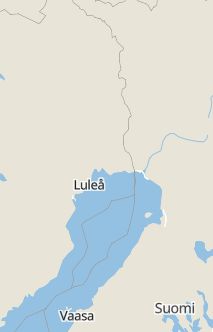 Översiktskarta som visar hela Sverige med en markör som visar ungefär var händelsen inträffat