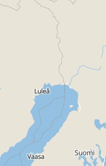 Översiktskarta som visar hela Sverige med en markör som visar ungefär var händelsen inträffat