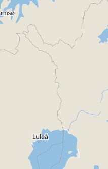 Översiktskarta som visar hela Sverige med en markör som visar ungefär var händelsen inträffat