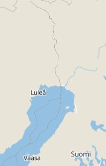 Översiktskarta som visar hela Sverige med en markör som visar ungefär var händelsen inträffat