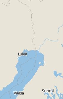 Översiktskarta som visar hela Sverige med en markör som visar ungefär var händelsen inträffat