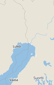 Översiktskarta som visar hela Sverige med en markör som visar ungefär var händelsen inträffat