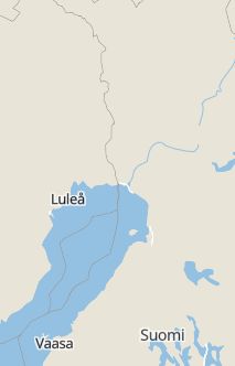 Översiktskarta som visar hela Sverige med en markör som visar ungefär var händelsen inträffat