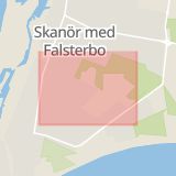 Karta som med röd fyrkant ramar in Clemensagervägen, Falsterbo, Vellinge, Skåne län