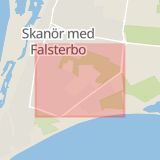Karta som med röd fyrkant ramar in Falsterbo, Strandbadsvägen, Vellinge, Skåne län