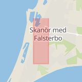 Karta som med röd fyrkant ramar in Skanör, Falsterbovägen, Vellinge, Skåne län