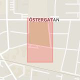 Karta som med röd fyrkant ramar in Stadsparken, Skurup, Skåne län